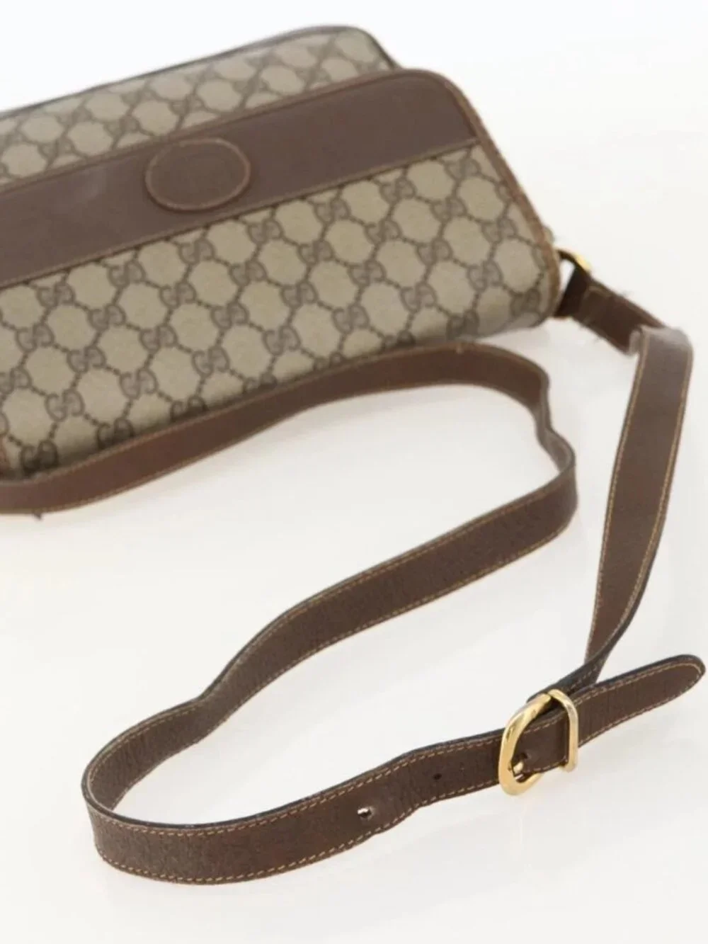 GUCCI GG Supreme Shoulder Bag PVC Beige Gold 001 116 0925 Auth 175362